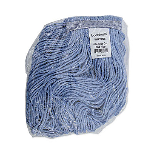 Boardwalk Mop Head, Standard Head, Cotton/Synthetic Fiber, Cut-End, #24, Blue, 12/Carton (2024B)