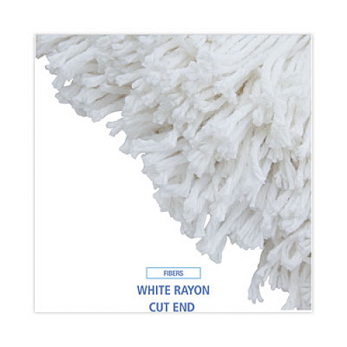 Boardwalk Cut-End Wet Mop Head, Rayon, #32, White, 12/Carton (2032RCT)