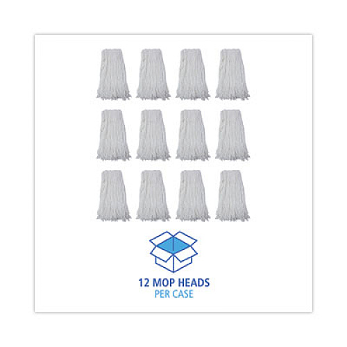 Boardwalk Cut-End Wet Mop Head, Rayon, #32, White, 12/Carton (2032RCT)