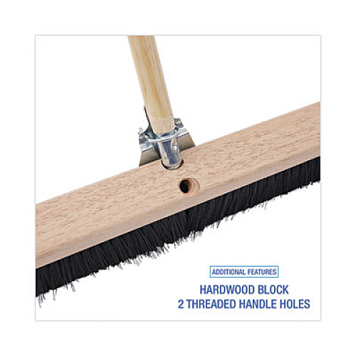 Boardwalk Floor Brush Head, 3" Black Polypropylene Bristles, 36" Brush (20636)