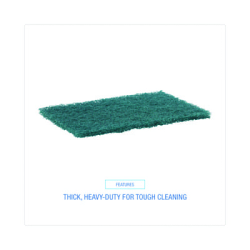 Boardwalk Heavy-Duty Scouring Pad, 6 x 9, Green, 15/Carton (186)