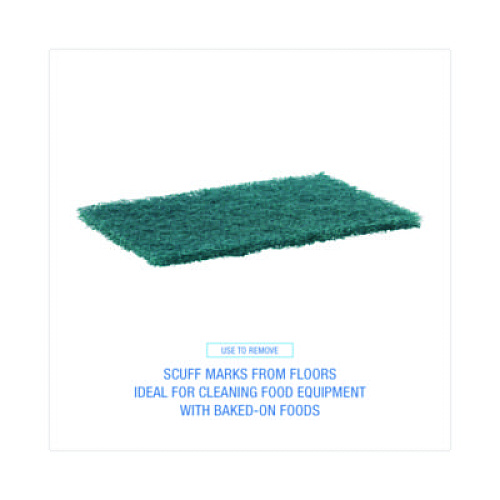 Boardwalk Heavy-Duty Scouring Pad, 6 x 9, Green, 15/Carton (186)