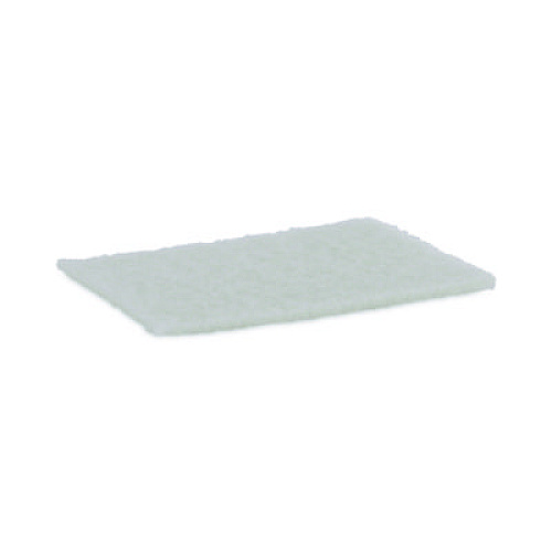 Boardwalk Light-Duty Scouring Pad, 6 x 9, White, 20/Carton (198)