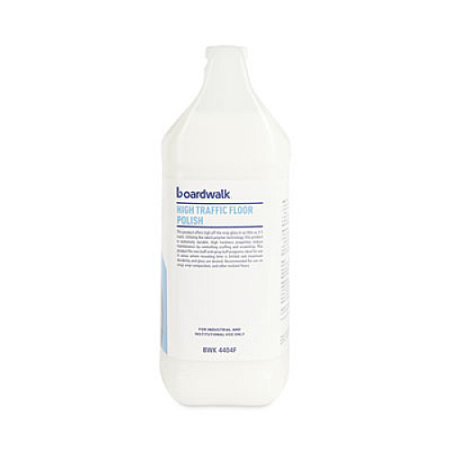 Boardwalk High Traffic Floor Polish, Apply 3 to 5 Coats per Application, Unscented, 1 gal Bottle (4404FEA)