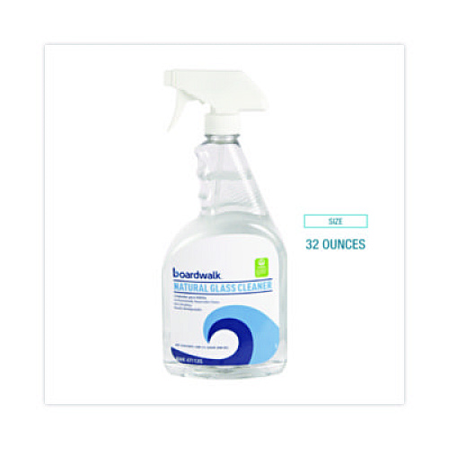 Boardwalk Natural Glass Cleaner, Unscented, 32 oz Trigger Spray Bottle, 12/Carton (47112G)