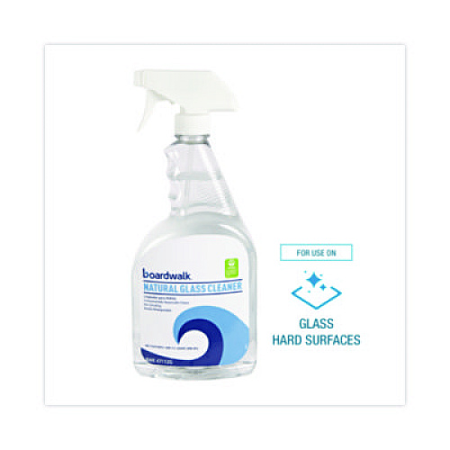 Boardwalk Natural Glass Cleaner, Unscented, 32 oz Trigger Spray Bottle, 12/Carton (47112G)