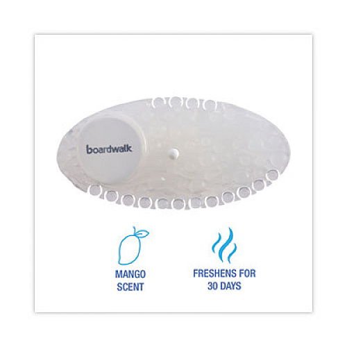 Boardwalk Curve Solid Air Freshener, Mango, Clear, 10/Box (CURVEMAN)