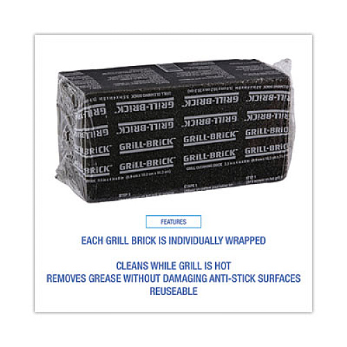Boardwalk Grill Brick, 8 x 4, Black, 12/Carton (GB12PC)