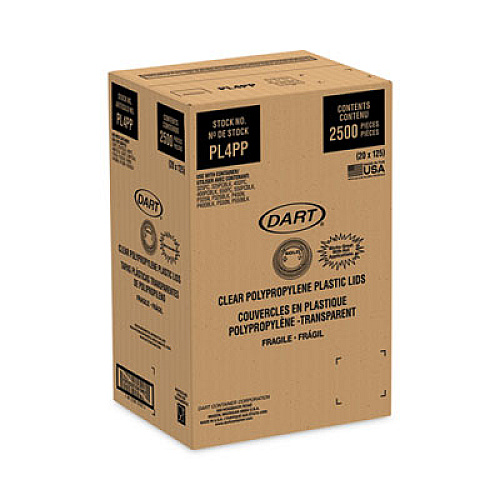 Dart Portion/Souffle Cup Lids, Fits 3.25 oz/4 oz/5.5 oz Portion Containers, Plastic, Clear, 125/Sleeve, 20 Sleeves/Carton (PL4PP)