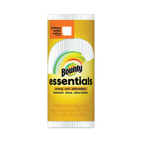 Bounty Essentials Kitchen Roll Paper Towels, 2-Ply, 11 x 10.2, 40 Sheets/Roll (74657RL)