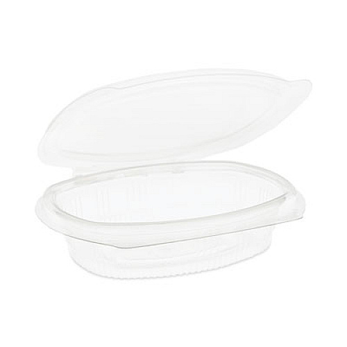 Pactiv Evergreen EarthChoice Recycled PET Hinged Container, 8 oz, 4.92 x 5.87 x 1.32, Clear, Plastic, 200/Carton (0CA910080000)