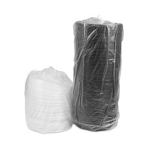 Pactiv Evergreen EarthChoice MealMaster Container with Lid, 48 oz, 9" Diameter x 2.12" h, Black/Clear, Plastic, 150/Carton (0CN80948CSTC)