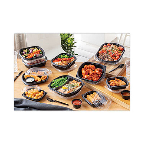 Pactiv Evergreen EarthChoice MealMaster Container, 16 oz, 8.12 x 6.5 x 1, Black, Plastic, 252/Carton (0CN846160000)