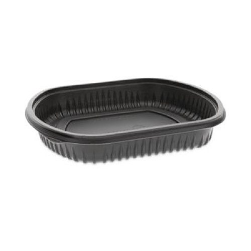 Pactiv Evergreen Clearview Micromax Microwavable Container, 36 oz, 9.37 x 8 x 1.5, Black, Plastic, 250/Carton (0CN846360000)