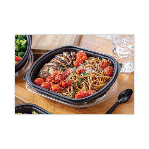 Pactiv Evergreen Clearview Micromax Microwavable Container, 36 oz, 9.37 x 8 x 1.5, Black, Plastic, 250/Carton (0CN846360000)