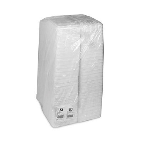 Pactiv Evergreen Supermarket Tray, #8S, 10 x 8 x 0.65, White, Foam, 500/Carton (0TF108S00000)