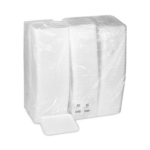 Pactiv Evergreen Supermarket Tray, #8S, 10 x 8 x 0.65, White, Foam, 500/Carton (0TF108S00000)