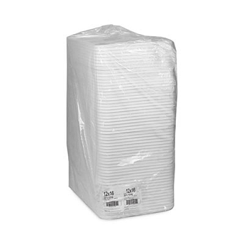 Pactiv Evergreen Supermarket Tray, #1216, 16.25 x 12.662 x 0.62, White, Foam, 100/Carton (0TF112160000)
