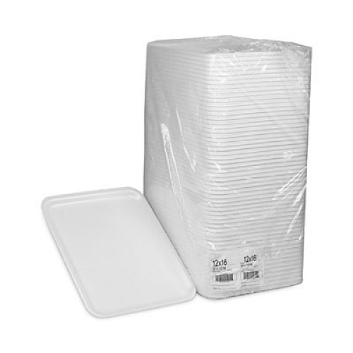 Pactiv Evergreen Supermarket Tray, #1216, 16.25 x 12.662 x 0.62, White, Foam, 100/Carton (0TF112160000)