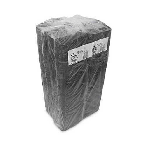 Pactiv Evergreen Supermarket Tray, #2S, 8.2 x 5.7 x 0.65, Black, Foam, 500/Carton (0TFB02S00000)
