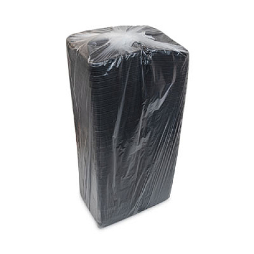 Pactiv Evergreen Supermarket Tray, #4D1, 9.5 x 7 x 1.25, Black, Foam, 500/Carton (0TFB04D10000)