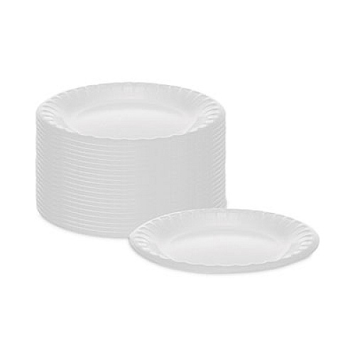 Pactiv Evergreen Placesetter Deluxe Laminated Foam Dinnerware, Plate, 6" dia, White, 1,000/Carton (0TK100060000)