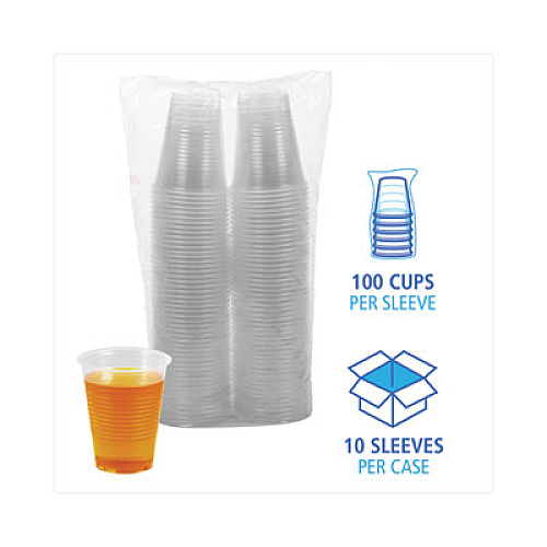 Boardwalk Translucent Plastic Cold Cups, 10 oz, 100/Sleeve, 10 Sleeves/Carton (TRANSCUP10CT)
