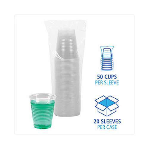 Boardwalk Translucent Plastic Cold Cups, 12 oz, 50/Sleeve, 20 Sleeves/Carton (TRANSCUP12CT)