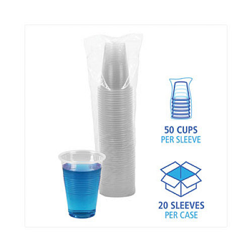 Boardwalk Translucent Plastic Cold Cups, 16 oz, 50/Sleeve, 20 Sleeves/Carton (TRANSCUP16CT)