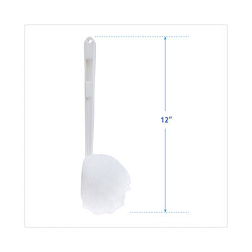 Boardwalk Deluxe Toilet Bowl Mop, 12" Handle, 2" Mop Head, White (00160EA)
