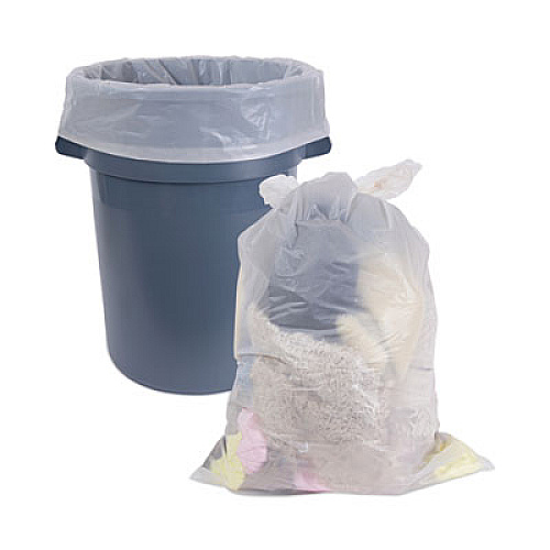 Boardwalk Industrial Can Liner Rolls, 60 gal, 1.8 mil, 21" x 17" x 63", Clear, 75/Carton (D38633CL)
