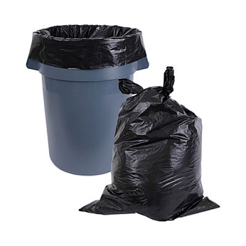 Boardwalk Industrial Can Liner Rolls, 60 gal, 2.7 mil, 21" x 17" x 63", Black, 50/Carton (D38634BN)