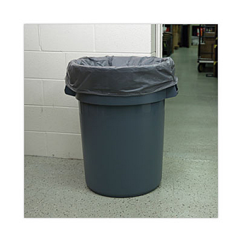 Boardwalk Linear Low Density Industrial Can Liners, 60 gal, 1.3 mil, 38" x 58", Gray, Flat Pack, 100/Carton (G3858G)