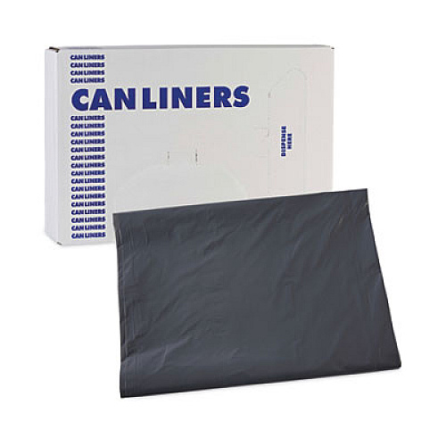Boardwalk Linear Low Density Industrial Can Liners, 60 gal, 1.3 mil, 38" x 58", Gray, Flat Pack, 100/Carton (G3858G)