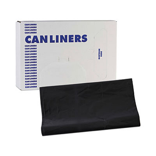 Boardwalk Linear Low Density Industrial Can Liners, 56 gal, 1.7 mil, 43" x 47", Black, Flat Pack, 100/Carton (G4347HBL)