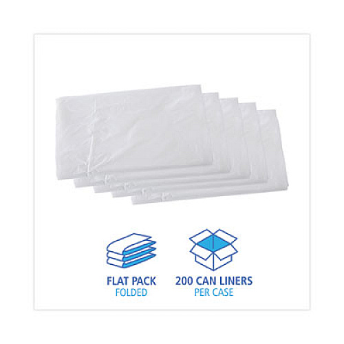 Boardwalk High Density Industrial Can Liners Flat Pack, 56 gal, 16 mic, 43" x 48", Natural, Flat Pack, 200/Carton (H4348S)