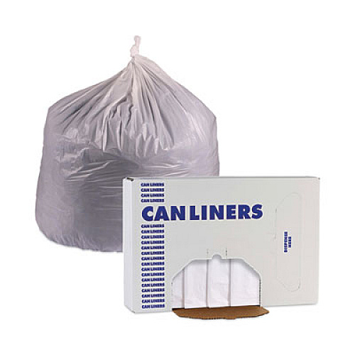 Boardwalk Linear Low Density Industrial Can Liners, 30 gal, 0.7 mil, 30" x 36", White, Flat Pack, 200/Carton (VW3036X)