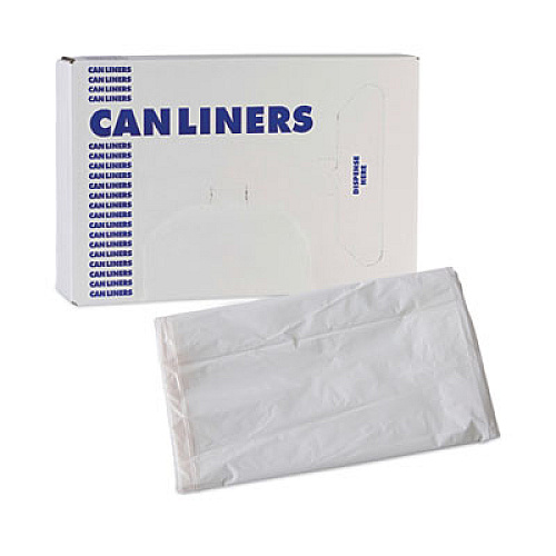 Boardwalk Linear Low Density Industrial Can Liners, 30 gal, 0.7 mil, 30" x 36", White, Flat Pack, 200/Carton (VW3036X)