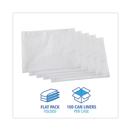 Boardwalk Linear Low Density Industrial Can Liners, 60 gal, 0.7 mil, 38" x 58", White, Flat Pack, 100/Carton (VW3858X)