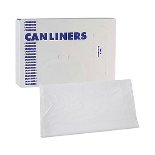 Boardwalk Linear Low Density Industrial Can Liners, 45 gal, 0.9 mil, 40" x 46", White, Flat Pack, 100/Carton (W4046X)