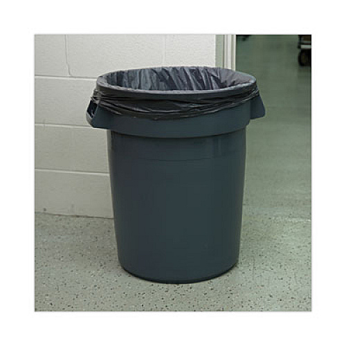Boardwalk Round Waste Receptacle, 32 gal, Linear-Low-Density Polyethylene, Gray (32GLWRGRA)