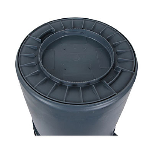 Boardwalk Round Waste Receptacle, 32 gal, Linear-Low-Density Polyethylene, Gray (32GLWRGRA)