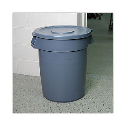 Boardwalk Lids for 32 gal Waste Receptacle, Flat-Top, Round, Plastic, Gray (32GLWRLIDG)