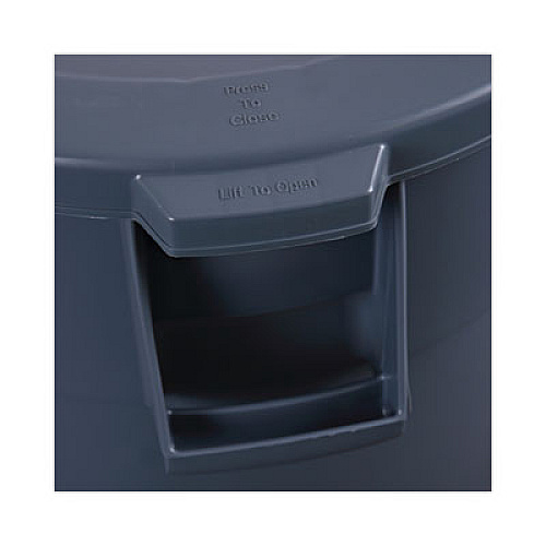 Boardwalk Lids for 44 gal Waste Receptacles, Flat-Top, Round, Plastic Gray (44GLWRLIDGRA)