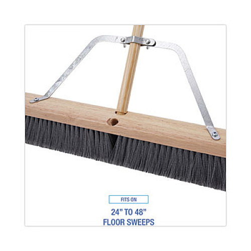 Boardwalk Metal Handle Braces, Large, Fits 24" to 48" Floor Sweeps, 0.5 x 17 x 12 (119)