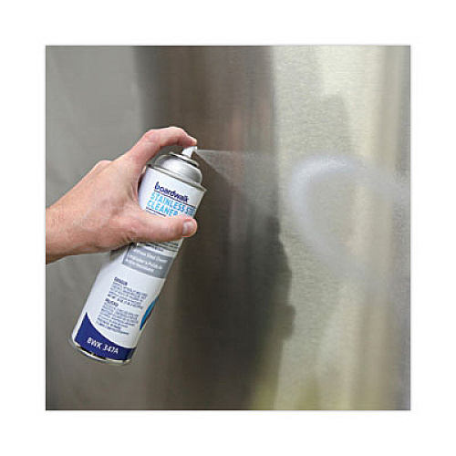 Boardwalk Stainless Steel Cleaner and Polish, Water-in-Oil Based, Lemon Scent, 16 oz Aerosol Spray (347AEA)