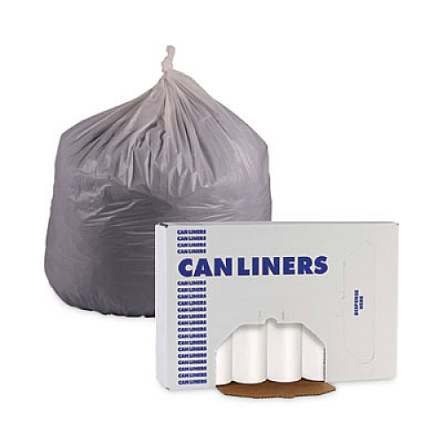 Boardwalk Low-Density Waste Can Liners, 60 gal, 0.5 mil, 38" x 58", White, Perforated Roll, 10 Bags/Roll, 10 Rolls/Carton (515)
