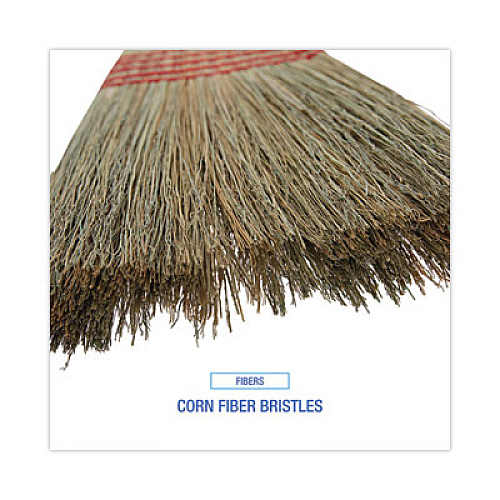 Boardwalk Parlor Broom, Corn Fiber Bristles, 55" Overall Length, Natural, 12/Carton (926CCT)