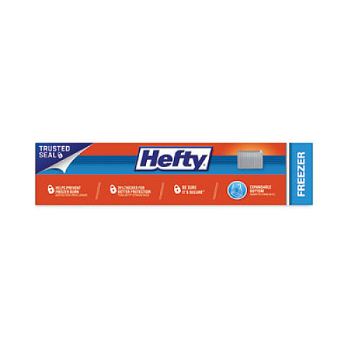 Hefty Slider Stand and Fill Freezer Storage Bags, 1 gal, 10.56" x 11", Clear, 25/Box (R88073)