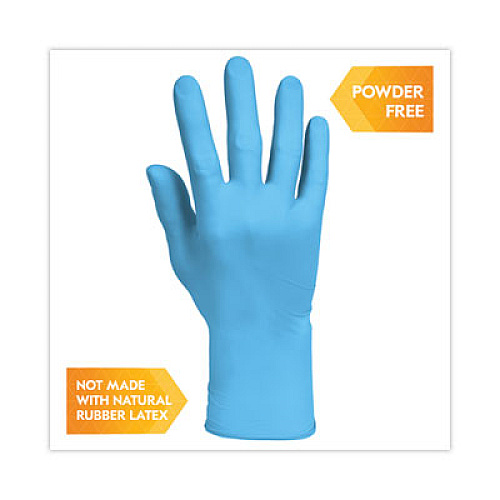 KleenGuard G10 Comfort Plus Blue Nitrile Gloves, Powder-Free, Medium, 4 mil Thick, 9.5" Long, Light Blue, 100/Box, 10 Boxes/Carton (54187CT)
